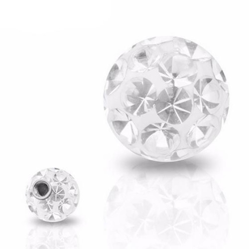 Náhradní kulička s krystaly Swarovski®, 5 mm, závit 1,6 mm (čirá)