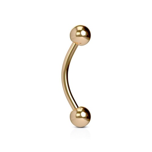 Piercing do obočí, barva růžové zlato (1,6 x 10 mm)