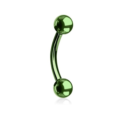 Piercing do obočí, barva zelená (1,6 x 10 mm)