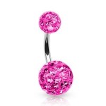 Piercing do pupíku zdobený krystaly Swarovski® (duhová, 1,6 x 10 mm)