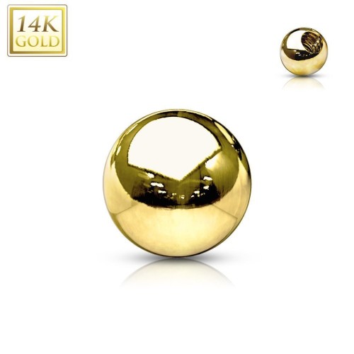 Náhradní kulička zlatá pro závit 1,2 mm, 585/1000 (3 mm, 0,13 g)