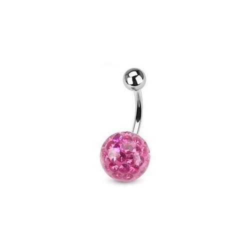 Piercing do pupíku s kamínky Crystals From Swarovski® ROSE (1,6 x 6 mm)