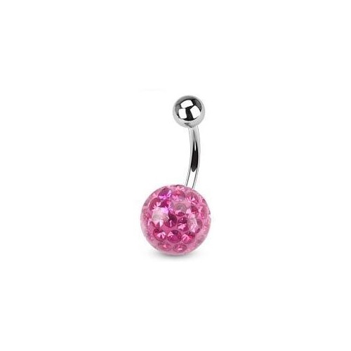 Piercing do pupíku s kamínky Crystals From Swarovski® ROSE (1,6 x 10 mm)