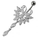 Piercing do pupíku - motýlek (růžová)