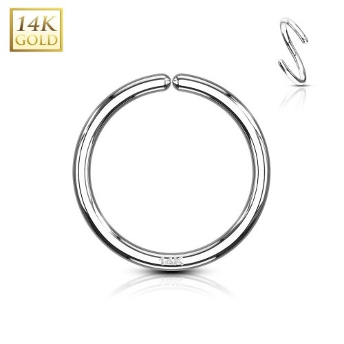 Zlatý piercing - kruh, Au 585/1000 (0,23 g, 0,8 x 10 mm)