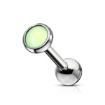 Cartilage piercing do ucha s kamenem (zelená, 1,2 x 6 mm)