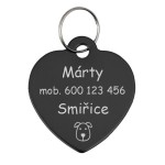 Hliníková psí známka srdce (světle modrá)