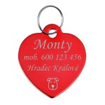 Hliníková psí známka srdce (tmavě modrá)
