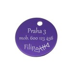 Hliníková psí známka kulatá (žlutá)