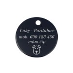 Hliníková psí známka kulatá (tmavě růžová)