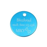 Hliníková psí známka kulatá (tmavě růžová)