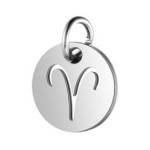 Drobný kulatý ocelový přívěsek - znamení horoskopu (štír)