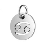 Drobný kulatý ocelový přívěsek - znamení horoskopu (štír)