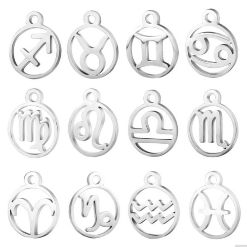 Drobný kulatý ocelový přívěsek - znamení horoskopu (váhy)
