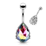 Piercing do pupíku kapka (duhová)