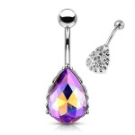 Piercing do pupíku kapka (různobarevná)