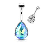 Piercing do pupíku kapka (různobarevná)