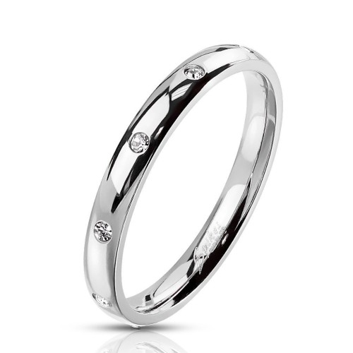 Ocelový prsten se zirkony (62)