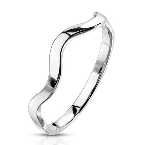 Ocelový prsten vlnka (60)