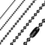 Kuličkový řetízek černý, tl. 2 mm (45 cm)