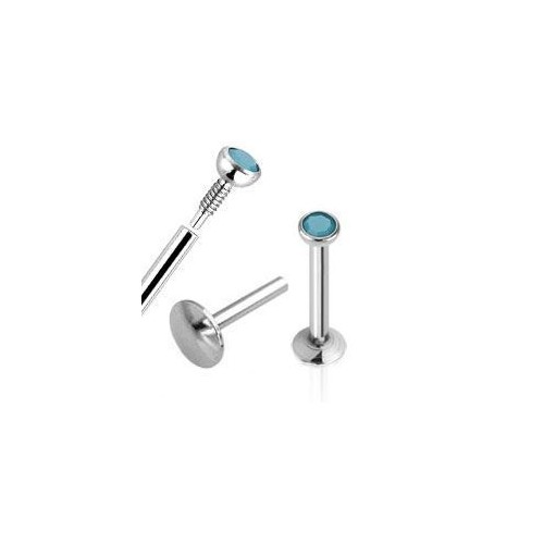 Piercing do brady - labreta, opalit modrý (1,2 x 6 mm)