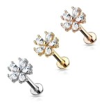 Piercing do brady - labreta kytička 1,2 x 8 mm (růžové zlato, 1,2 x 8 mm)