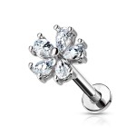 Piercing do brady - labreta kytička 1,2 x 8 mm (žluté zlato, 1,2 x 8 mm)
