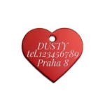 Hliníková psí známka srdíčko velké (tmavě růžová)