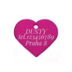 Hliníková psí známka srdíčko velké (fialová)