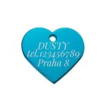 Hliníková psí známka srdíčko velké (fialová)