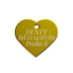 Hliníková psí známka srdíčko velké (fialová)