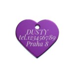 Hliníková psí známka srdíčko velké (černá)