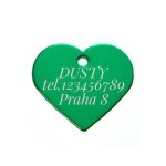 Hliníková psí známka srdíčko velké (černá)