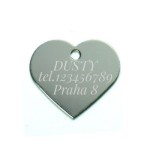 Hliníková psí známka srdíčko velké (černá)