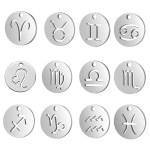 Drobný kulatý ocelový přívěsek - znamení horoskopu (lev)