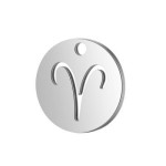 Drobný kulatý ocelový přívěsek - znamení horoskopu (lev)