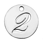 Drobný kulatý ocelový přívěsek - číslice (9)