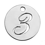 Drobný kulatý ocelový přívěsek - číslice (9)