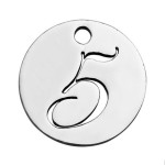 Drobný kulatý ocelový přívěsek - číslice (4)