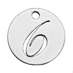 Drobný kulatý ocelový přívěsek - číslice (4)