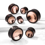 Dřevěný plug do ucha s mědí (12 mm)