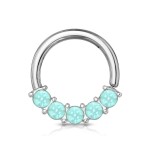 Piercing kruh s kameny 1,0 x 10 mm (modrá)