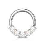 Piercing kruh s kameny 1,0 x 10 mm (fialová)
