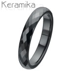 Keramický prsten černý, šíře 4 mm (49)