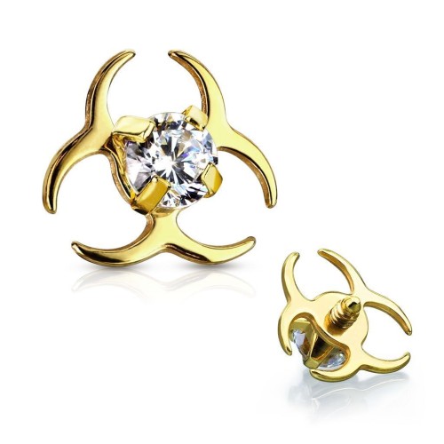 Microdermal biohazard - ozdobná část (žluté zlato)