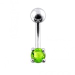 Stříbrný piercing do pupíku, zirkon (růžová)