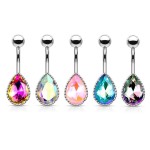 Piercing do pupíku kapka (fialová)