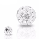 Náhradní kulička s krystaly Swarovski®, 6 mm, závit 1,6 mm (růžová)
