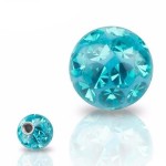 Náhradní kulička s krystaly Swarovski®, 6 mm, závit 1,6 mm (růžová)