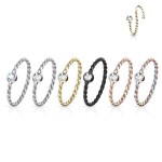 Piercing do nosu - kruh se zirkonem (duhová/čirý zirkon)